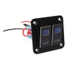 2 Gang Rocker Switch Panel Waterproof ON OFF Blue Backlit