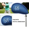 PU Leather Wedge Iron Head Covers Black 8 Pcs