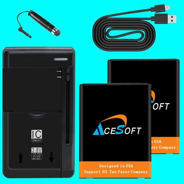 For Coolpad Extended Slim 2×2550mAh Battery Travel Charger Cable f