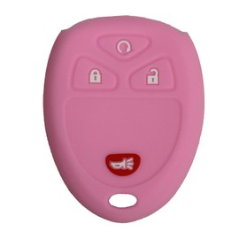 Key Fob Cover for Silverado Sierra: 4 Buttons Silicone Key Case Fit for Chevy Silverado 4500HD 5500HD 6500HD 2500 3500 Equinox GMC Sierra 2500HD 3500HD Denali 2007 to 2014 20868672 20952474 (Pink)