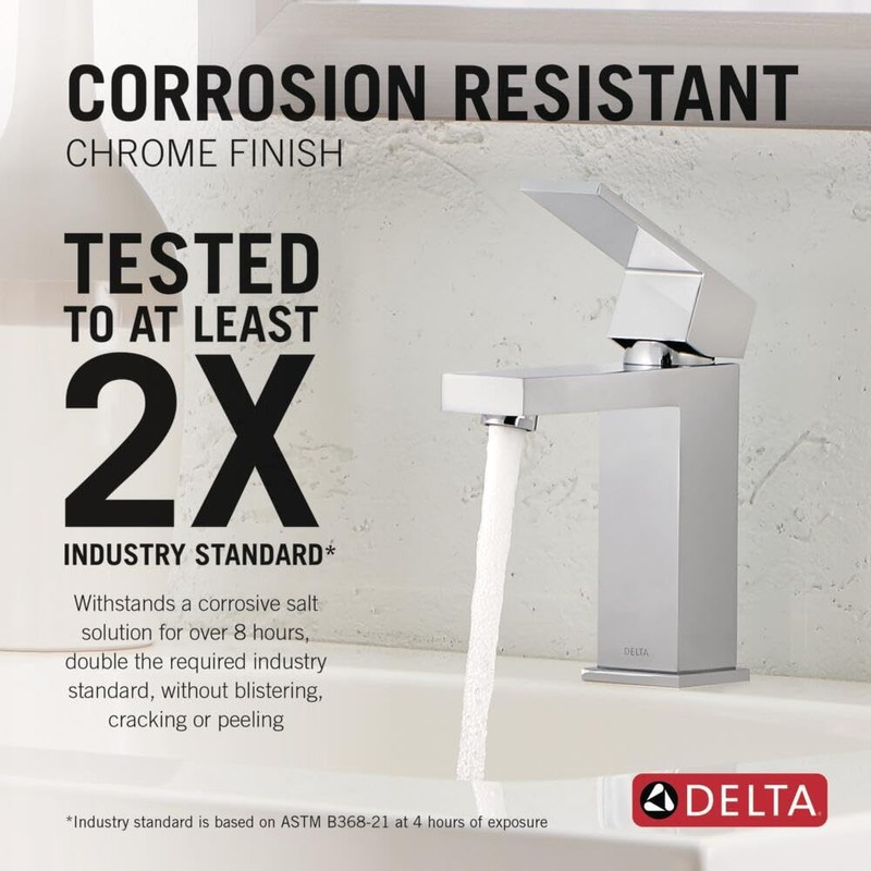Delta Modern Chrome Bathroom Faucet 1 Hole, Single Hole Bathroom