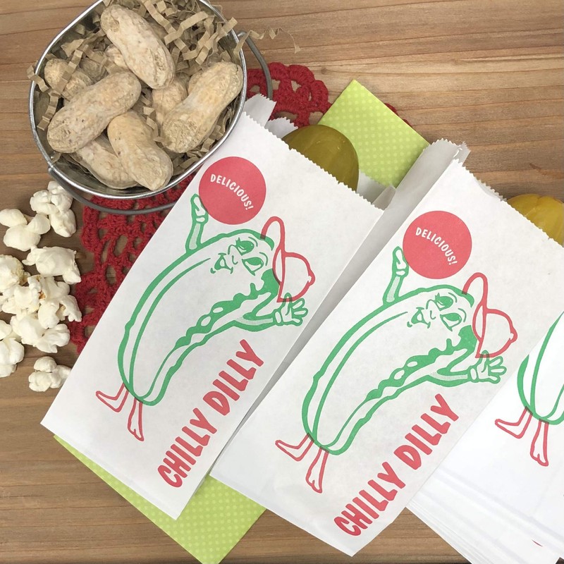 Paper Pickle Bags - Red Green White Disposable Pickle Sacks