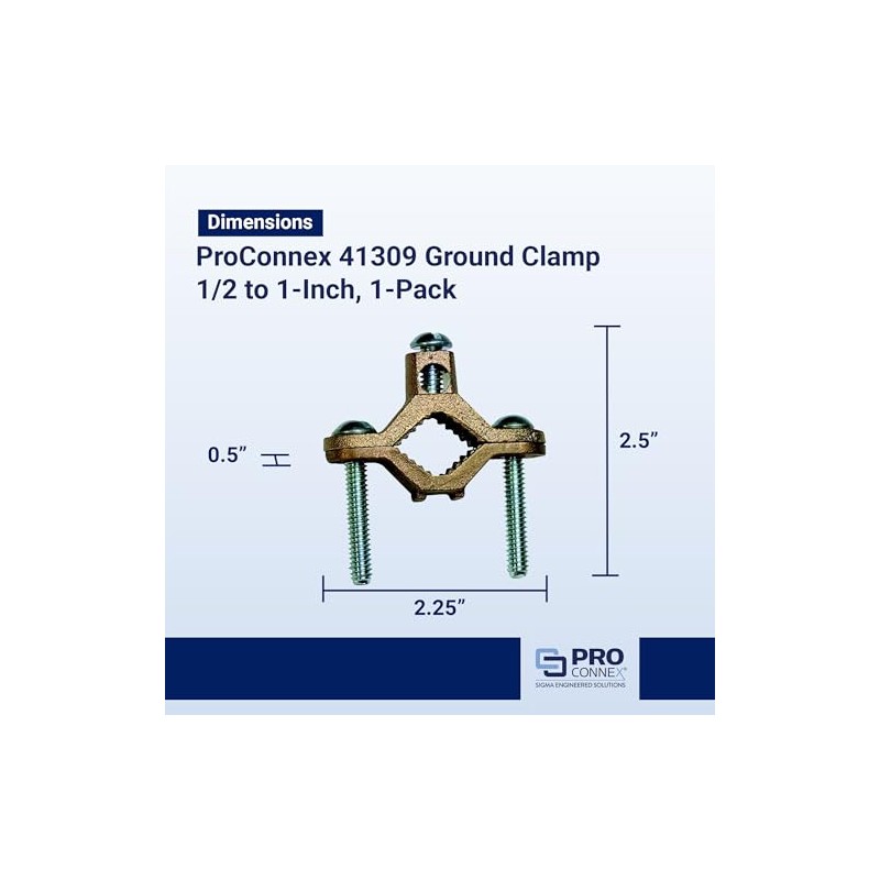 SIGMA ENGINEERED SOLUTIONS ProConnex 41309 Ground Clamp 1/2" - 1"