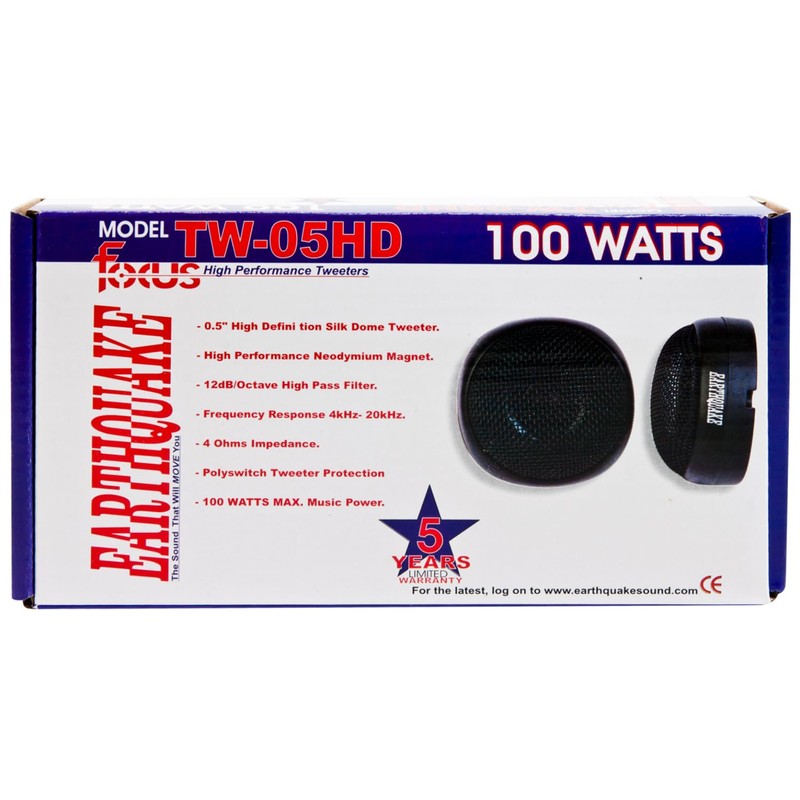 EARTHQUAKE Sound TW-05HD Car Audio 1/2-inch (12.7mm) High-Definition Eyeball Tweeter