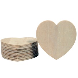Creative Hobbies Unfinished Wood Heart Cutout Shapes, Ready to Paint or Decorate, 3.5 Inch Wide, Pack of 12