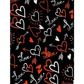 Valentine Heart Love Pattern: Cute Lovers College Ruled Line Composition Book