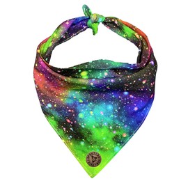 Spoilt Rotten Pets Galaxy Rainbow Small Dog Tied Neckerchief Small Fits Up To 16" Neck, Dog Bandana Fancy Dress Dog Costume