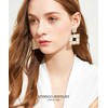 ATIMIGO Gold Rhinestone Square Statement Dangle Earrings Sparkly Crystal Geometric