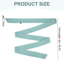 PATIKIL Stylish Ribbon Scarf, Solid Color Skinny Scarf Pure Long Neckerchief Silk Satin Necktie Belts Sash Hair Scarf Headband Ribbon Tie for Women Fashion Decoration, Green