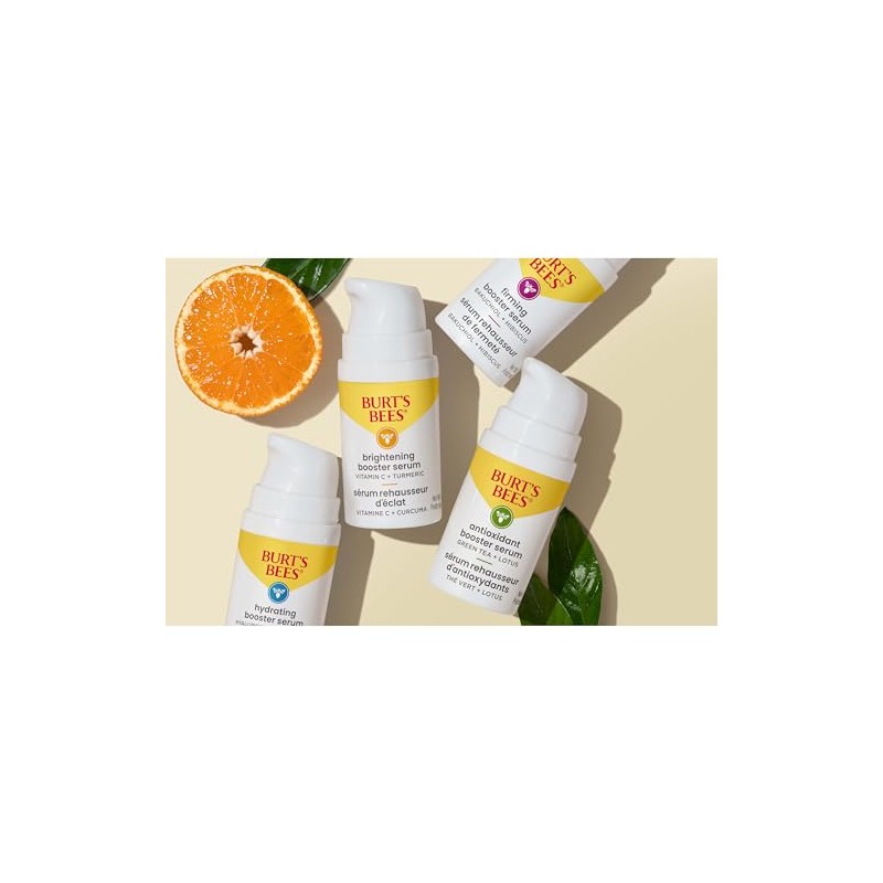 Burt's Bees Brightening Booster Serum, Vitamin C and Turmeric, 1