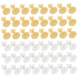 FOMIYES 200 Sets Fashion Ear Studs DIY Earrings Accessories Hypoallergenic Ear Jewelry Kit Lightweight Comfortable Silver Gold for Creative Projects