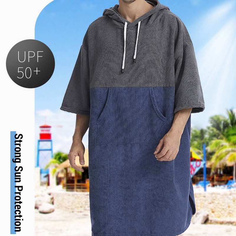Quick Dry Bath Towels Pool Changing Robe Quick-Dry Poncho Surfing