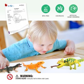 Volnau Animal Figurines Snake Toys 11PCS Reptile Figures Cold Blooded Amphibians Lizard Zoo Pack for Toddlers Kids Christmas Decoration Gift