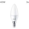 PHILIPS Bombilla LED de luz blanca cálida, 40 W, E14,