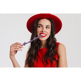 Fruidles Licorice Laces, Long Candy Straws, String Candy, Soft Chewy, Gelatin-Free, Party Favor (Grape Licorice Laces, 1 Pound)