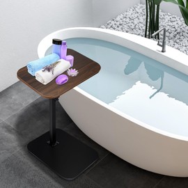 ZELLAHJOYI Sofa Tray, Adjustable Height C-Shaped Side Table for Couch with 360° Swivel Top - Sturdy Metal Base, TV Tray Table for Sofa, Bed, Living Room - Easy Assembly Space Saving Design