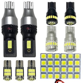 Room Lamp, FE13, Notebook, Aura Nissan Base, Wedge Ball, Back Lamp, License Plate Light, Car Width Light, White Genuine Replacement LED Light, Set of 10
