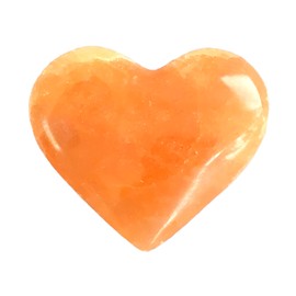 Steinfixx® Beautiful Large Selenite Heart Polished Orange I 6 cm | 115 g I Worry Stone