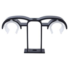 Ausi 4 Pcs Black Curtain Rod Brackets, Double Rod Holder Aluminum Alloy Ceiling Mount Brackets Heavy Duty Pole Holder with Screws for Curtains, Shower Rods, Wardrobes