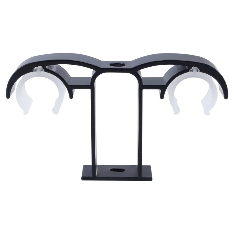 Ausi 4 Pcs Black Curtain Rod Brackets, Double Rod Holder