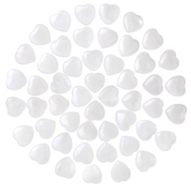 50 Pcs Quartz Heart Healing Stone Crystal Love Crystal Polished Pocket Palm Thumb Natural Gemstone Bulk Energy Reiki Balancing Meditation Gift for Women 0.8 Inch (Clear Quartz)