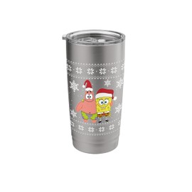Spongebob And Patrick Best Friends Holiday Christmas Graphic Stainless Steel Insulated Tumbler
