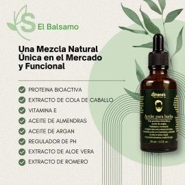 Balsamo Para Barba Y Bigote Crecimiento Luminoso Beard+ Rico Hombre Boscoso