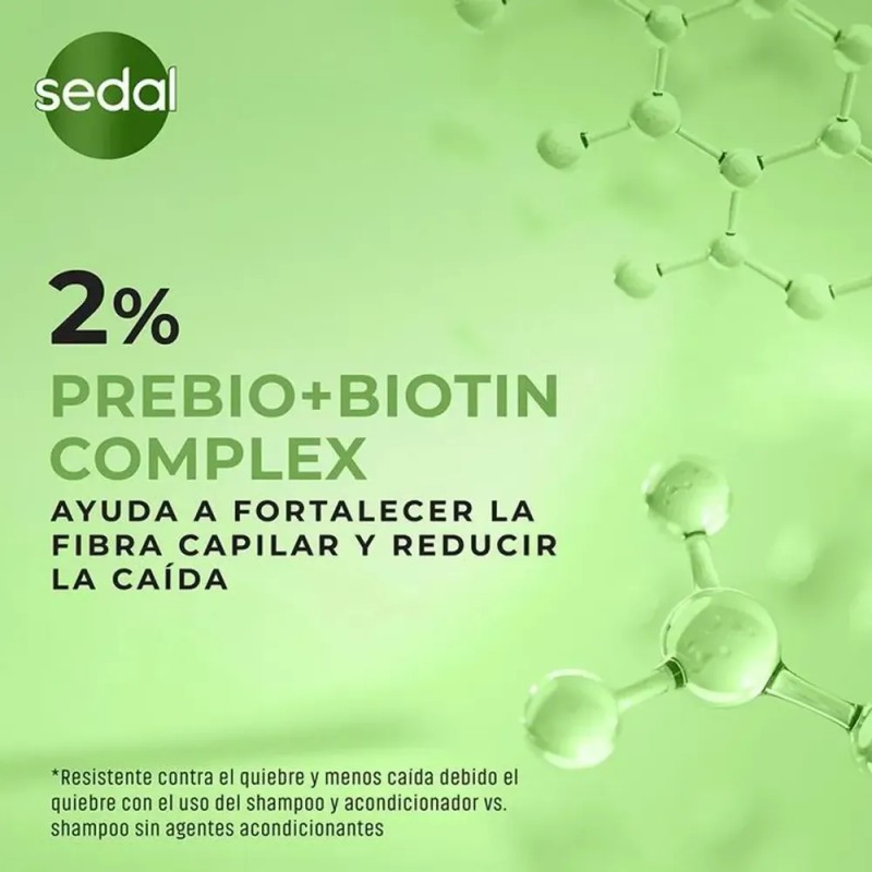 Sedal Shampoo rebióticos y biotina 620 mL