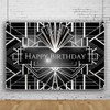 Uiiooazy 5x3ft Black Birthday Backdrop Photograph White Grey Geometric Photo