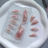 24Pcs Almond Press on Nails Medium Stiletto Fake Nails Flower