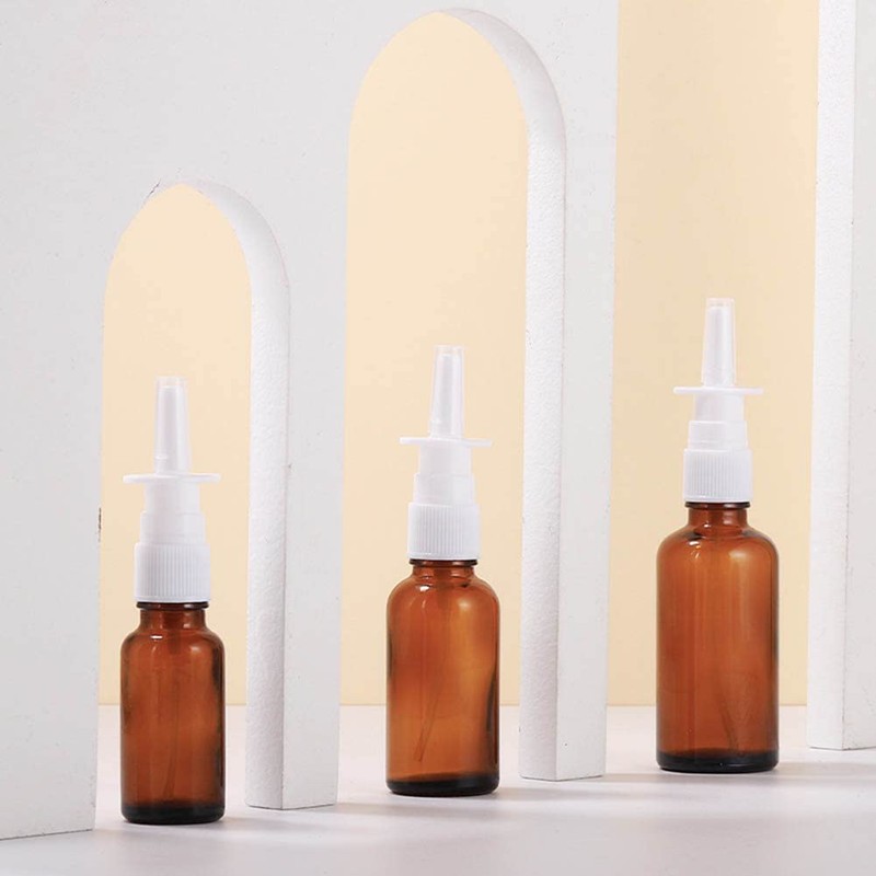ericotry 6PCS Empty Refillable Glass Nasal Spray Bottles Fine Mist