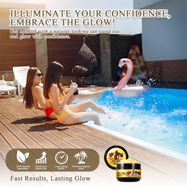 3 Stück Bräunungscreme,Bräunungsbeschleuniger Creme,Solarium Creme,Tanning-Cream,Solarium Bräunungsbeschleuniger,Selbstbräuner Körper,Gesichtsbräuner,Braun Werden Ohne Sonne,Mit Handschuhe,30g*3