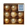 Premier 9 x 60mm Decorated Baubles - Champagne Gold