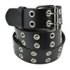Belle Donne - Women's Double Grommet Leather Jeans Belt, Black