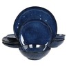 Elama Samara 12 Piece Stoneware Dinnerware Set (Blue)