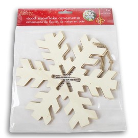 Wood Christmas Craft Ornament - Snowflake - 2 Count - 8 Inch Diameter