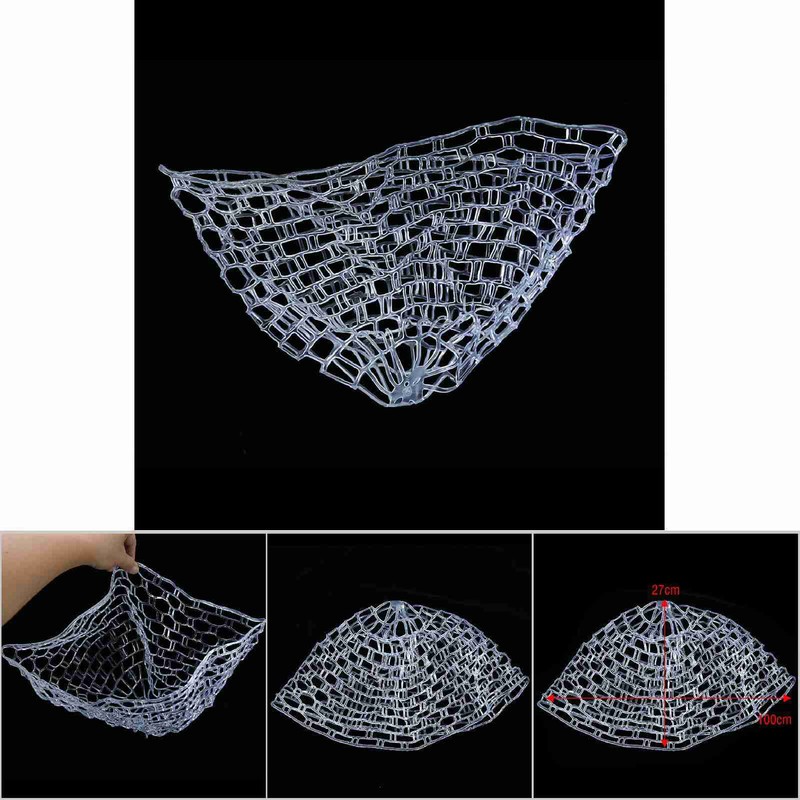 Outdoor Fly Fishing Landing Net Clear Rubber Replacement Mesh Bag(Mudium)