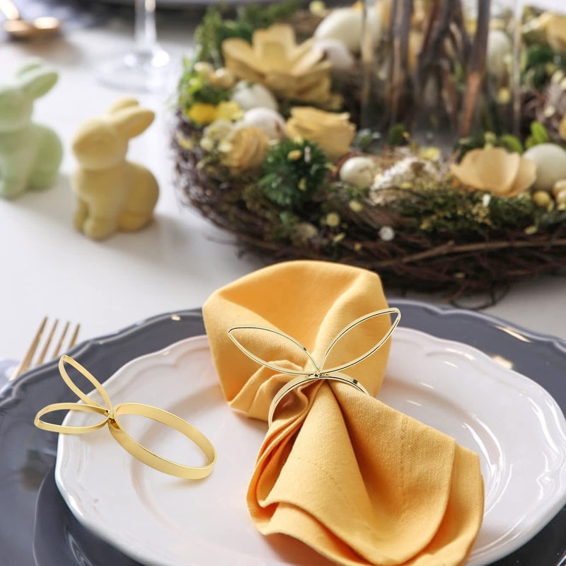 Set of 6 Easter Napkin Rings Rabbit Napkin Rings Bunny