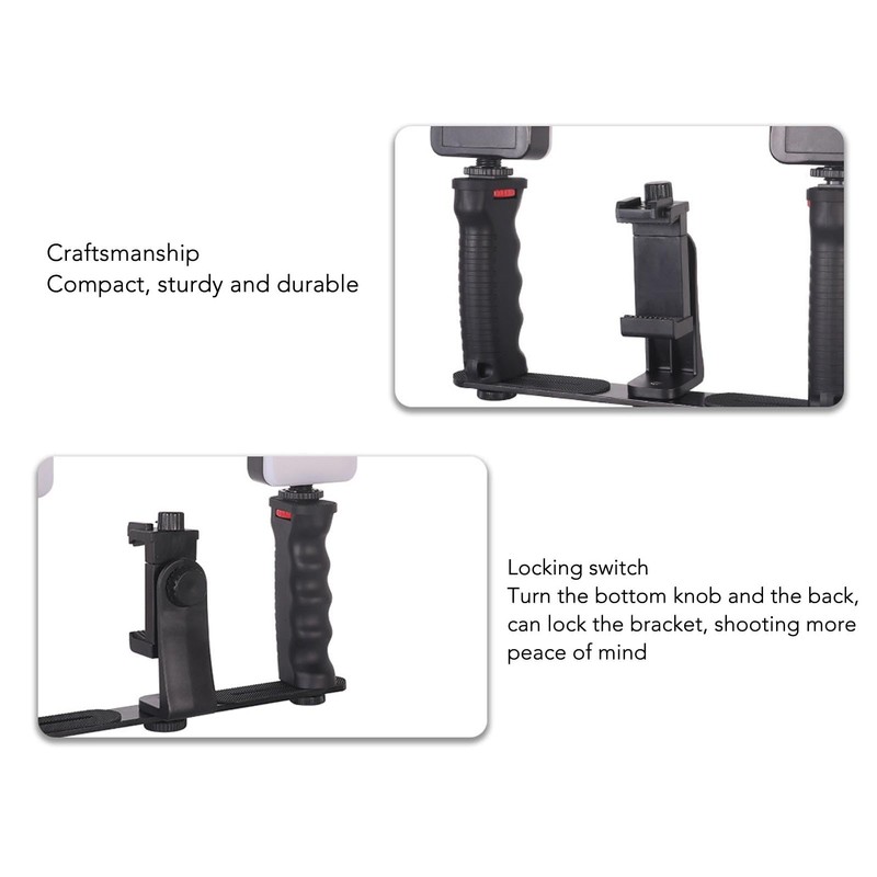 Smartphone Video Rig, Phone Stabilizer Tripod Mount Aluminum Alloy with