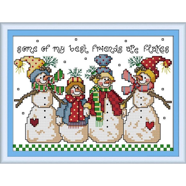 Cross Stitch Kits, Awesocrafts Snowman Easy Patterns Cross Stitching Embroidery