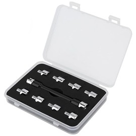 Motorcycle Spoke Wrench, CNC Key Set, Torque Sockets, 5.0-6.8 Length, Replacement 93 mm Spoke Key Set, Dirt Bike Spoke Wrench Packaging Case for Most Motorcycles (Black)