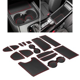 SENSHINE Customized Liners for Honda HRV Accessories 2023 2024 2025 3D Cup Holder Insert Center Console Liner Door Pocket Slot Mats Non-Slip Anti Dust Protector Pad Interior Decoration 15PCS (Red)