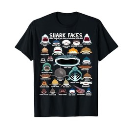 Shark Faces - Types of Shark - Marine Biology Ocean Lovers T-Shirt