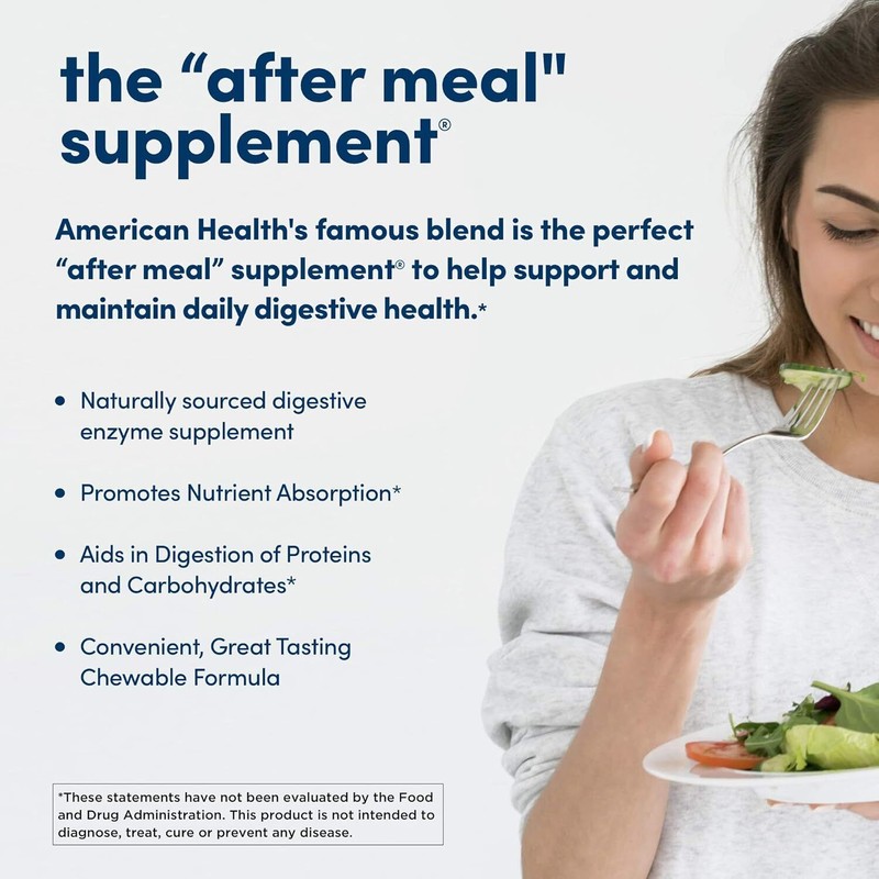 American Health Chewable Original Papaya Enzyme 600 Chwbls exp 08/26