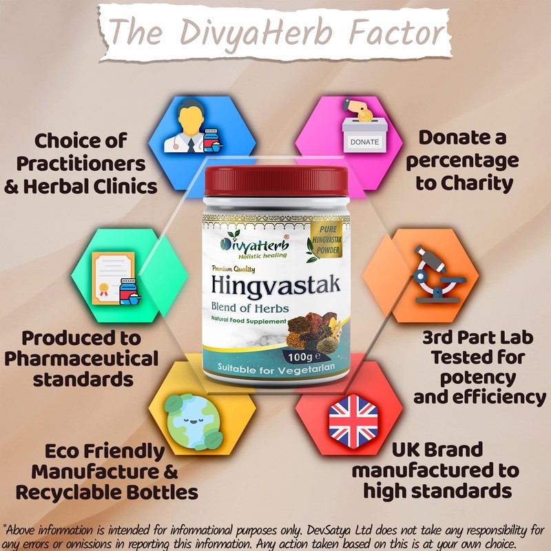DivyaHerb Hingvastak Powder 100grm, Natural, (Pack of 1)