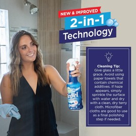 Clean-X New REPEL Glass and Surface Cleaner with Barrier Technology- 32 fl. oz. – 12 Pack Cleans and repels water and soil- Professional Cleaners by UNELKO Pro