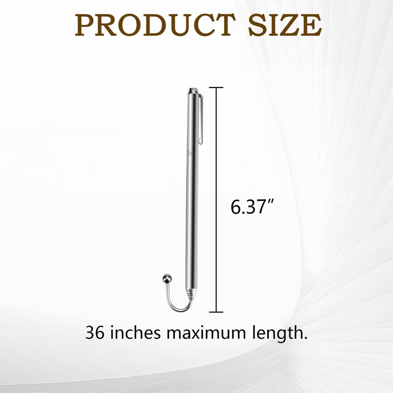 3' Telescoping Wire Reacher Pole, 36 Inch Extended Length, Collapsible