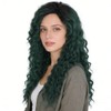 GNIMEGIL Long Curly Wigs for Women Deep Emerald Green Ombre