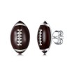SHUSUKUE Football Stud Earrings 925 Sterling Silver Oval Ball Earrings