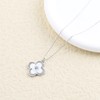 Silver Clover Necklace for Women 14K Gold Plated Mother of